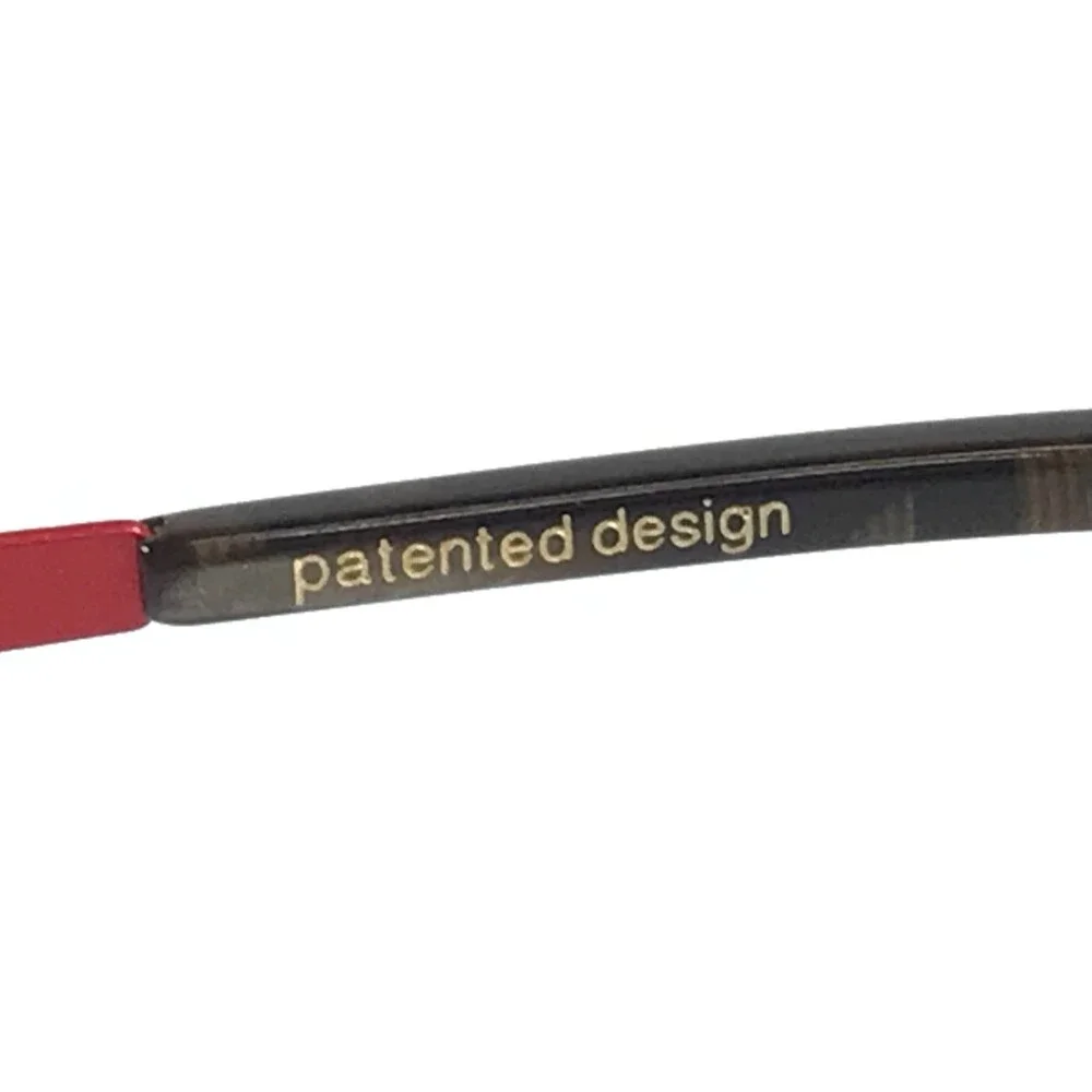 BOZ Eyeglasses Frames VIOLET 3030 Red Spiral Pattern Shiny Half Rim 53-17-140